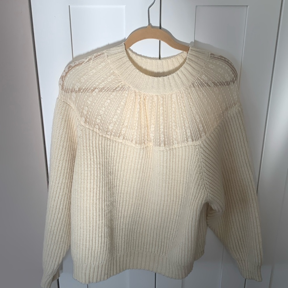 Zara Cream Crew Neck Sweater